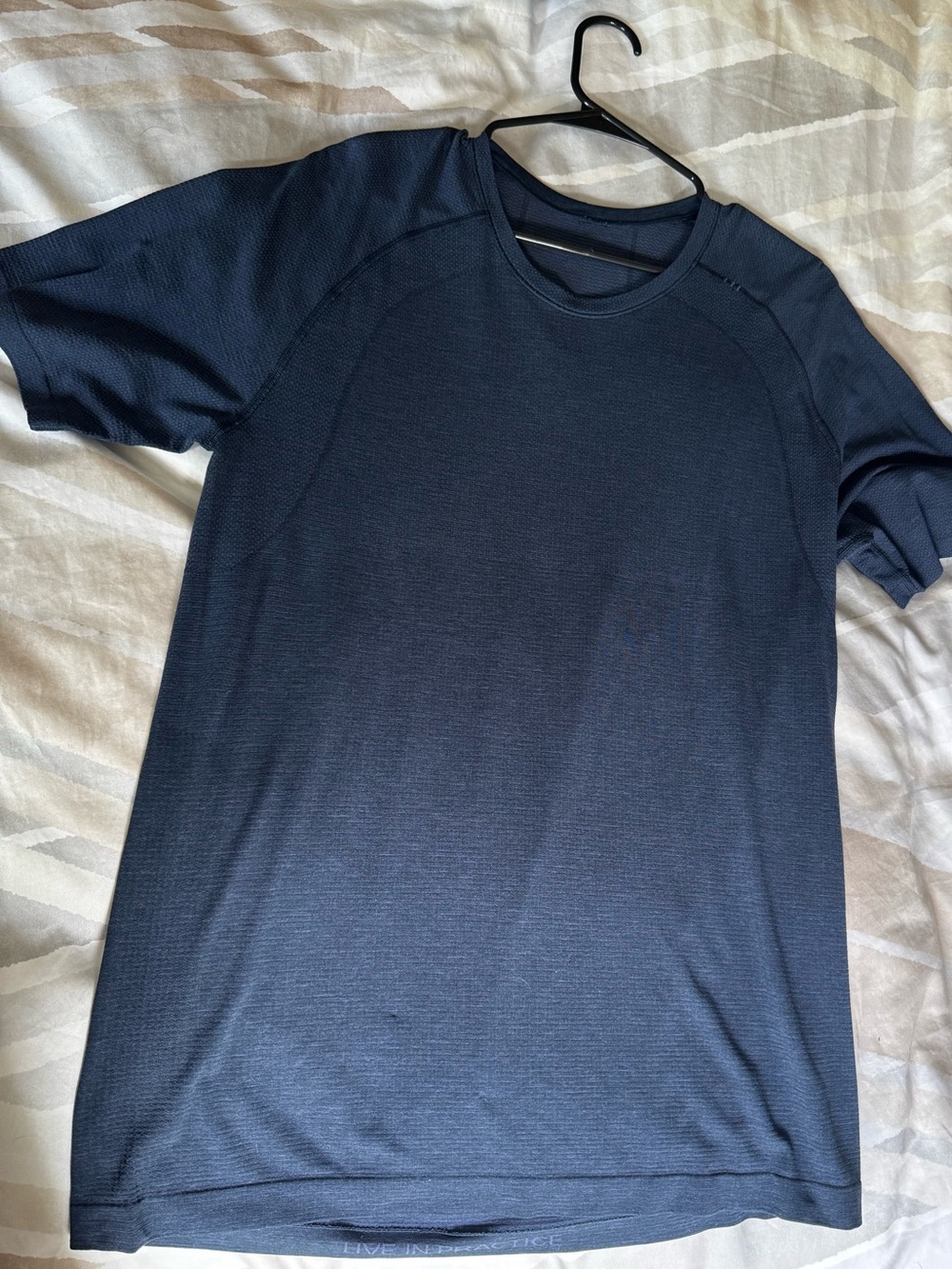 lululemon athletica Navy Short Sleeve Metal vent Performance Tee